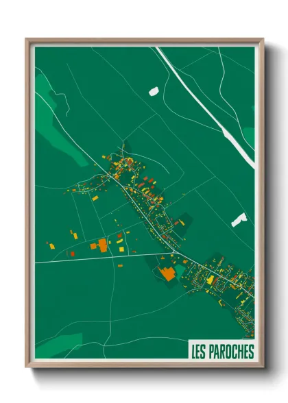 Une affiche de carte sur Les Paroches