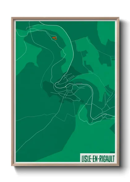 Une affiche de carte sur Lisle-en-Rigault