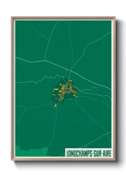Une affiche de carte sur Longchamps-sur-Aire