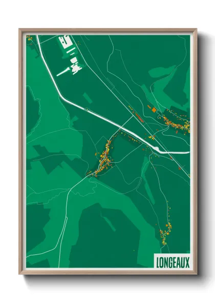 Une affiche de carte sur Longeaux
