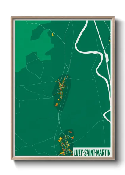 Une affiche de carte sur Luzy-Saint-Martin