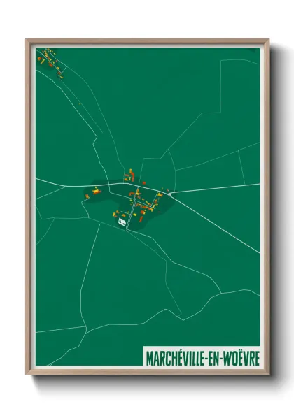 Une affiche de carte sur Marchéville-en-Woëvre