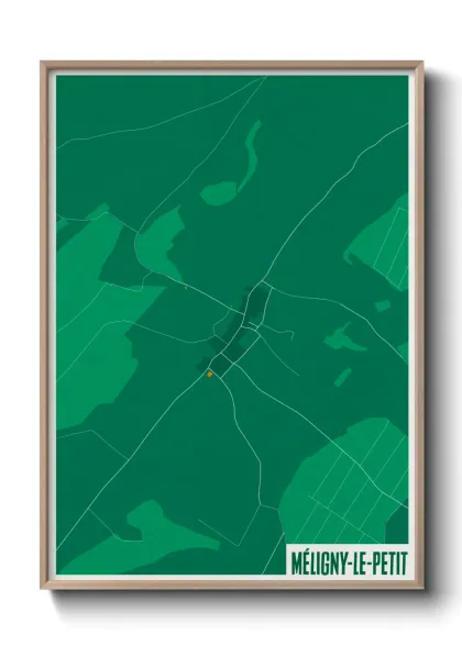 Une affiche de carte sur Méligny-le-Petit