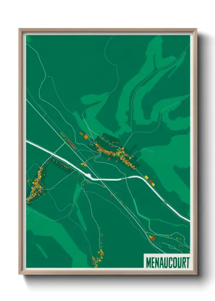 Une affiche de carte sur Menaucourt