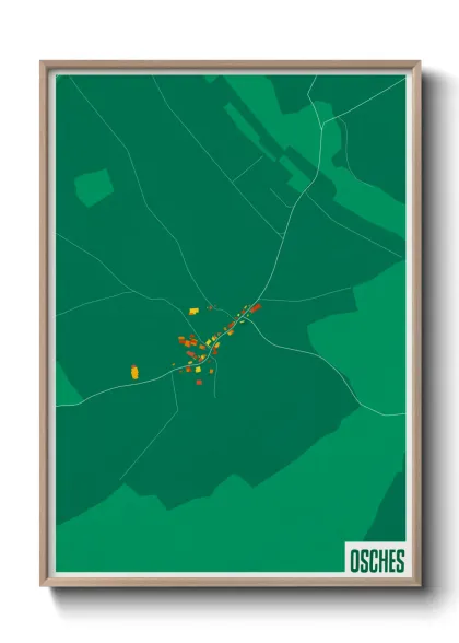 Une affiche de carte sur Osches