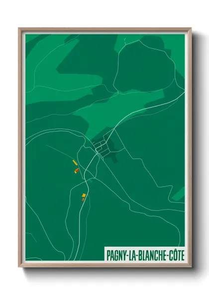 Une affiche de carte sur Pagny-la-Blanche-Côte