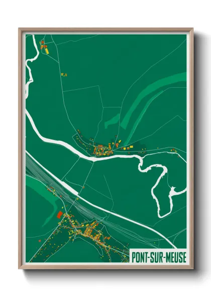 Une affiche de carte sur Pont-sur-Meuse