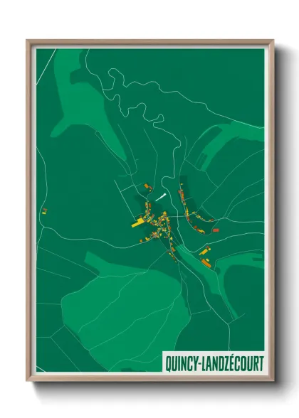 Une affiche de carte sur Quincy-Landzécourt