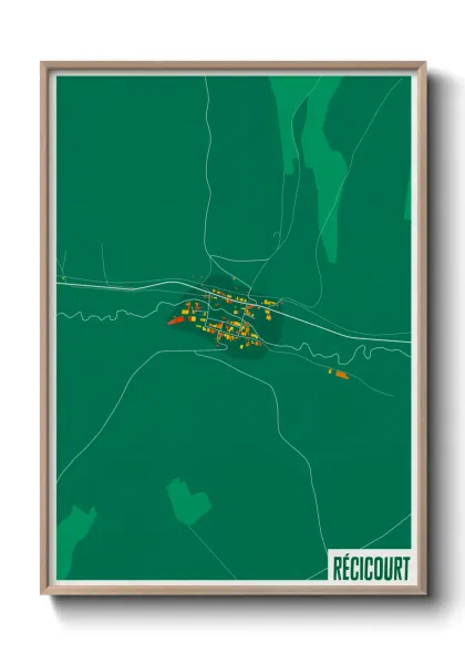 Une affiche de carte sur Récicourt