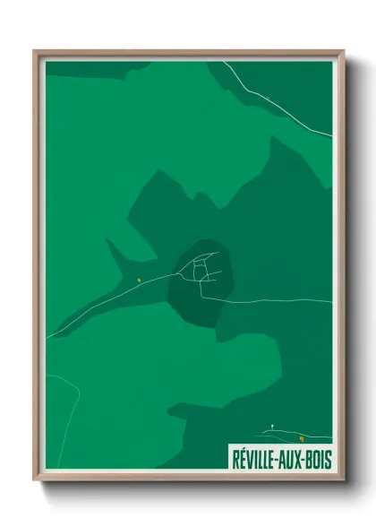 Une affiche de carte sur Réville-aux-Bois