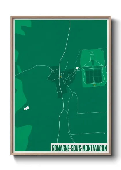 Une affiche de carte sur Romagne-sous-Montfaucon