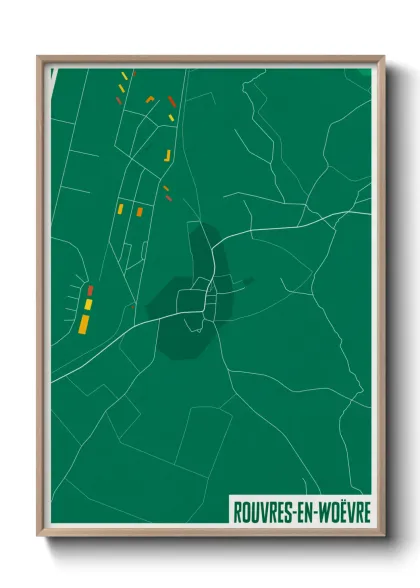 Une affiche de carte sur Rouvres-en-Woëvre