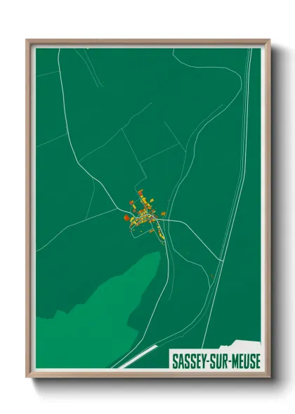 Une affiche de carte sur Sassey-sur-Meuse