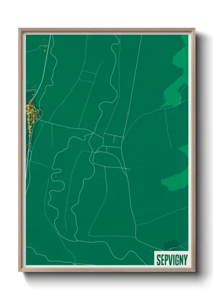 Une affiche de carte sur Sepvigny