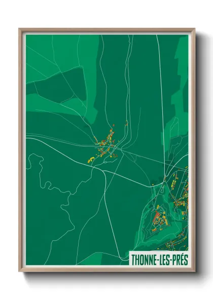 Une affiche de carte sur Thonne-les-Prés