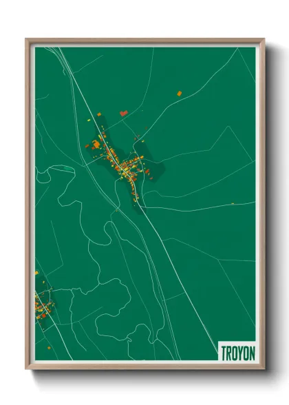 Une affiche de carte sur Troyon