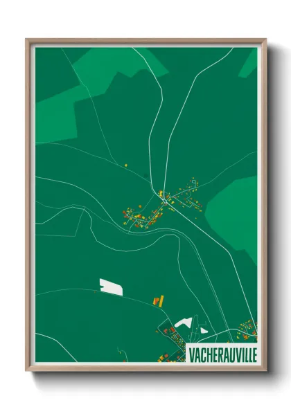 Une affiche de carte sur Vacherauville