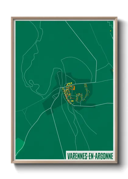 Une affiche de carte sur Varennes-en-Argonne