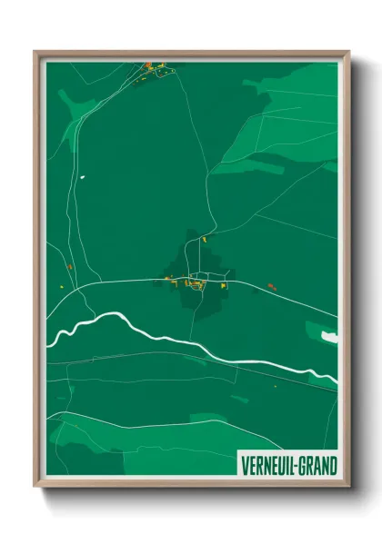 Une affiche de carte sur Verneuil-Grand