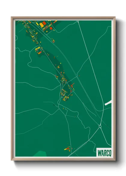 Une affiche de carte sur Warcq