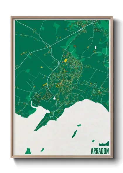 Une affiche de carte sur Arradon