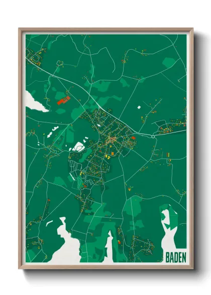Une affiche de carte sur Baden