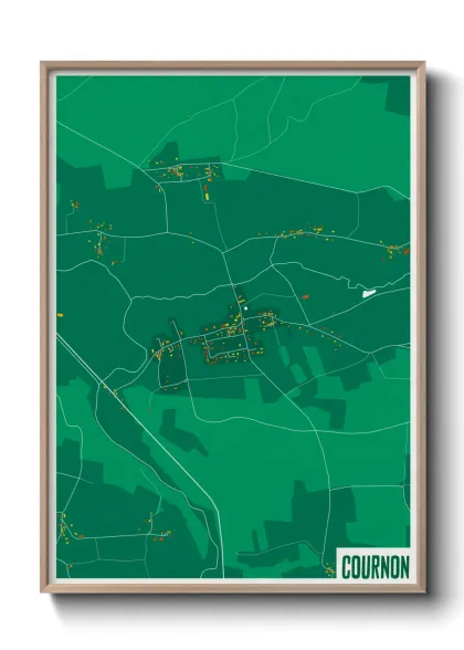 Une affiche de carte sur Cournon