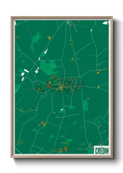 Une affiche de carte sur Crédin