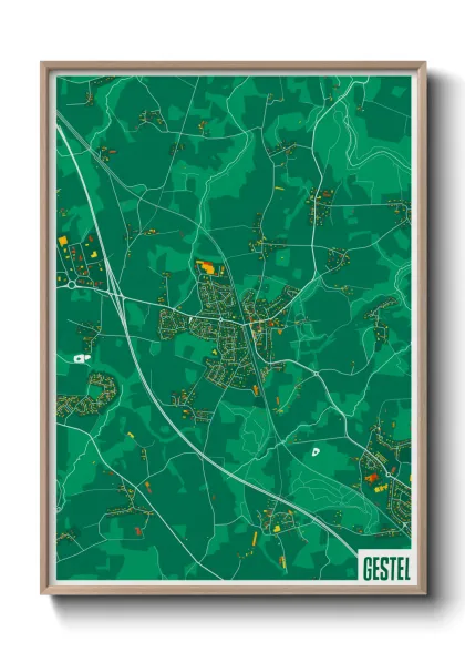 Une affiche de carte sur Gestel