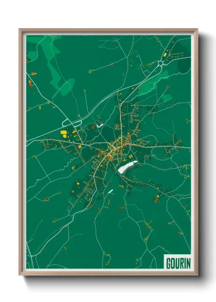 Une affiche de carte sur Gourin