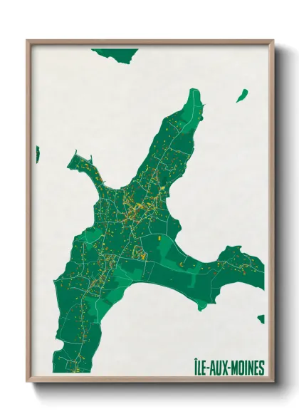 Une affiche de carte sur Île-aux-Moines