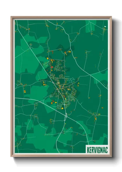 Une affiche de carte sur Kervignac