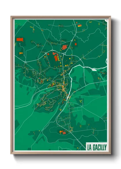Une affiche de carte sur La Gacilly