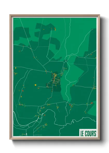 Une affiche de carte sur Le Cours