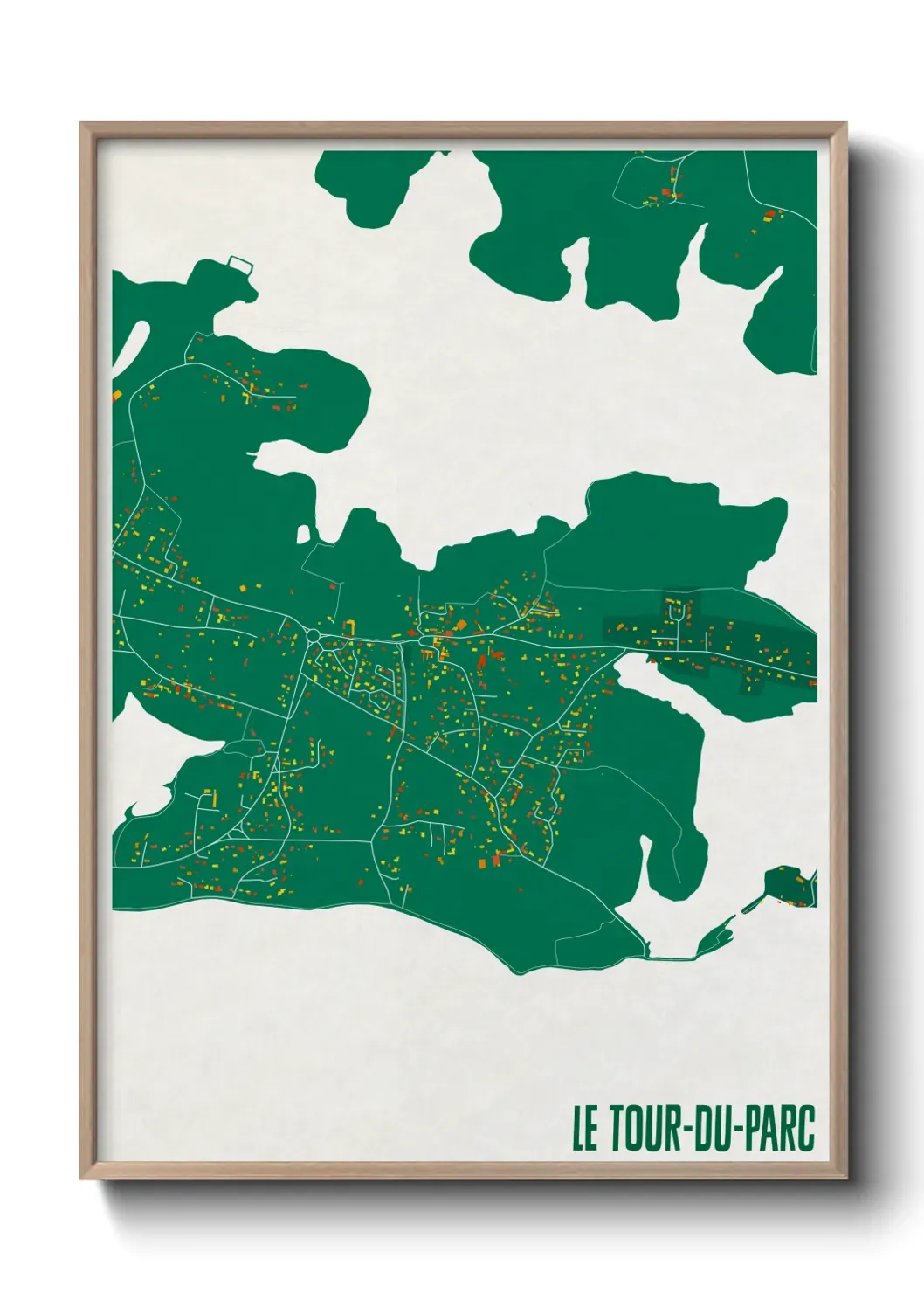 Un poster carte Le Tour-du-Parc