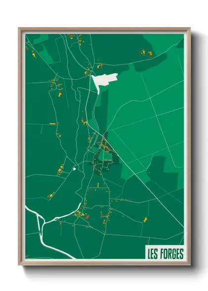 Une affiche de carte sur Les Forges