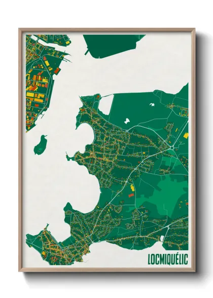 Une affiche de carte sur Locmiquélic