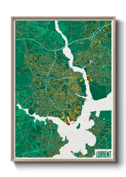 Une affiche de carte sur Lorient