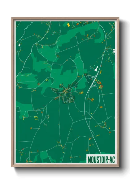 Une affiche de carte sur Moustoir-Ac