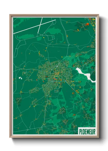 Une affiche de carte sur Ploemeur