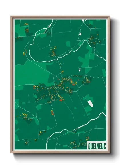Une affiche de carte sur Quelneuc