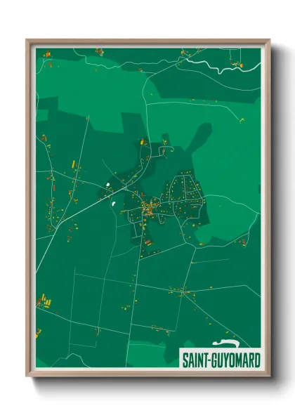 Une affiche de carte sur Saint-Guyomard