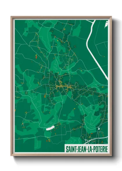 Une affiche de carte sur Saint-Jean-la-Poterie