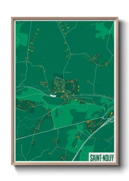 Une affiche de carte sur Saint-Nolff