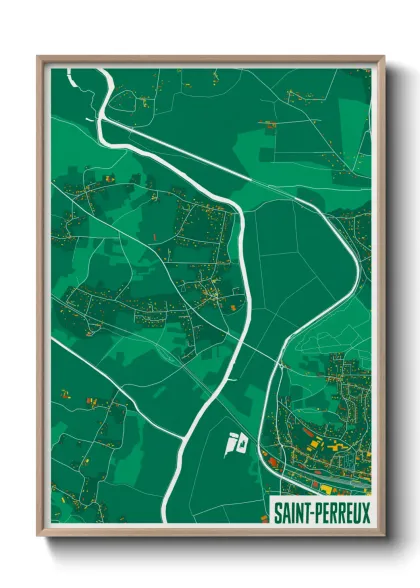 Une affiche de carte sur Saint-Perreux