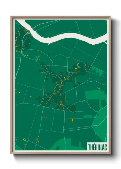 Une affiche de carte sur Théhillac