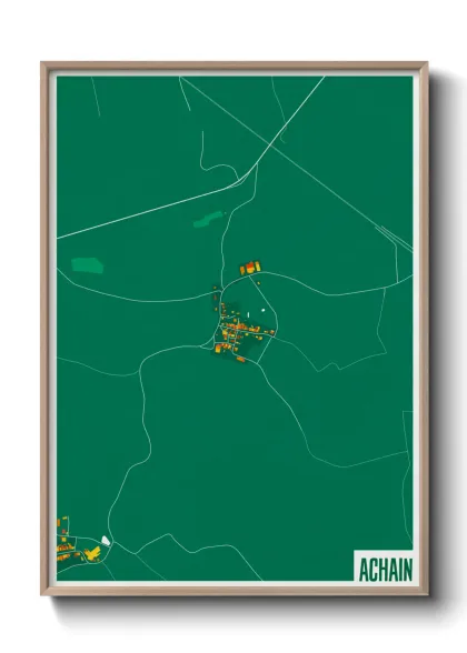 Une affiche de carte sur Achain