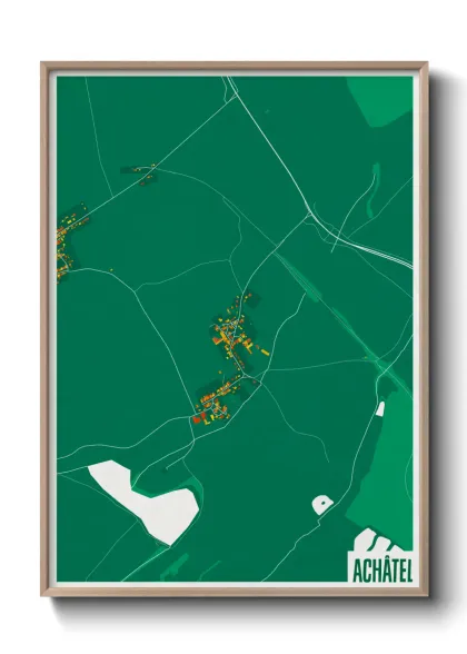 Une affiche de carte sur Achâtel
