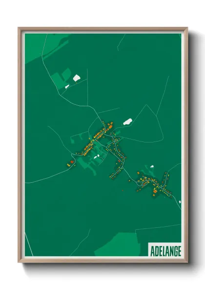 Une affiche de carte sur Adelange