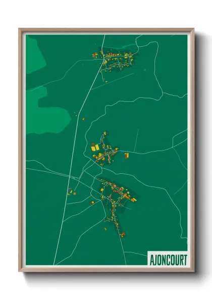 Une affiche de carte sur Ajoncourt